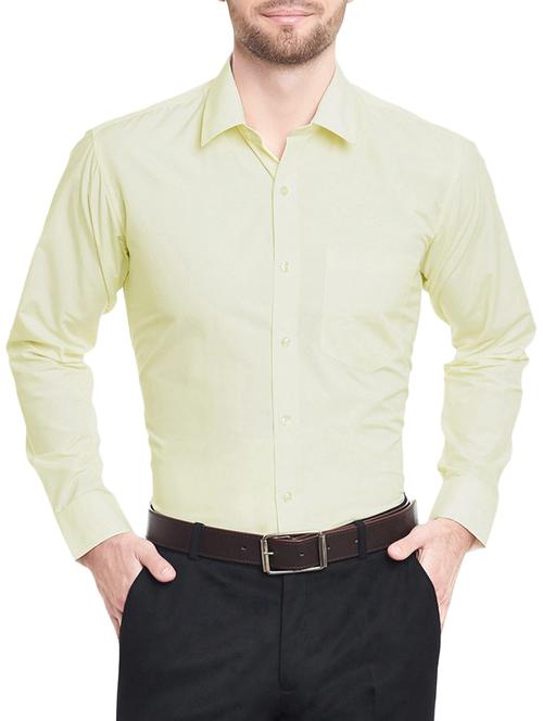 yellow cotton formal shirt - 14630760 - Very Small Image - 1