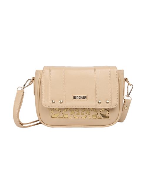 beige leatherette regular sling bag - 14631237 - Very Small Image - 1
