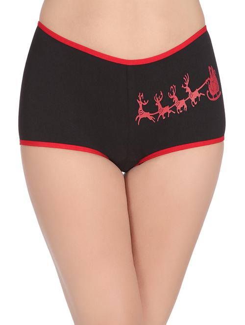 black printed boy shorts panty - 14631348 - Very Small Image - 1