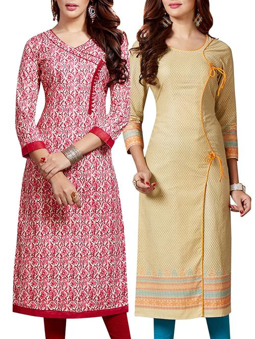 multicolored cotton combos unstitched kurta - 14632978 - Very Small Image - 1