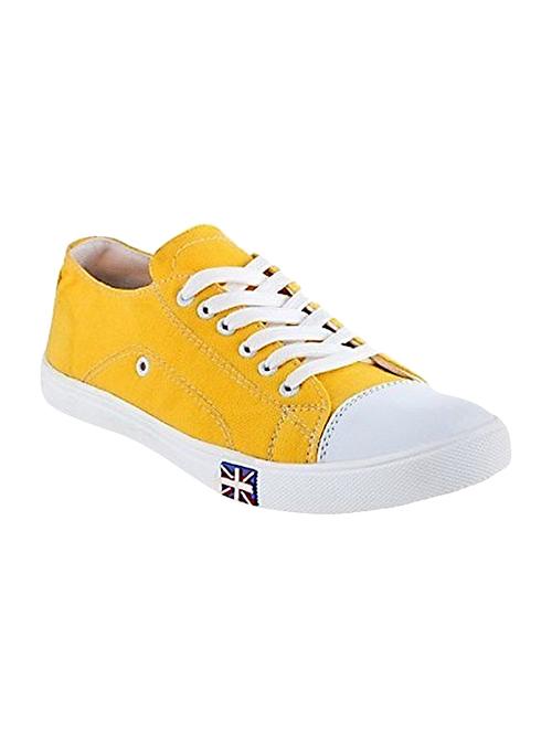 yellow canvas lace up sneaker - 14633705 - Very Small Image - 1