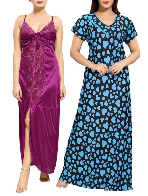 set of 2 multi colored sleepwear gown - 14633792 - Very Small Image - 1