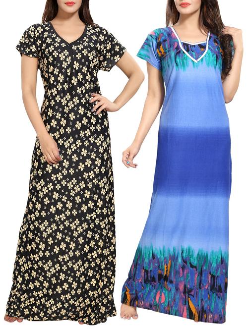 set of 2 multi colored sleepwear gown - 14633798 - Very Small Image - 1