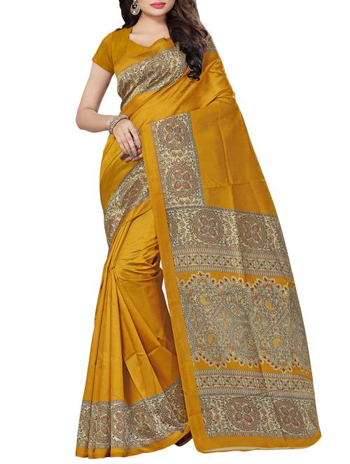 contrast bordered saree with blouse - 14633865 - Very Small Image - 1