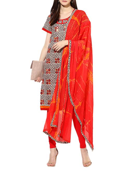 multicolored churidaar suits dress material - 14634444 - Very Small Image - 1