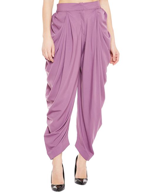 purple crepe dhoti salwar salwars - 14635489 - Very Small Image - 1