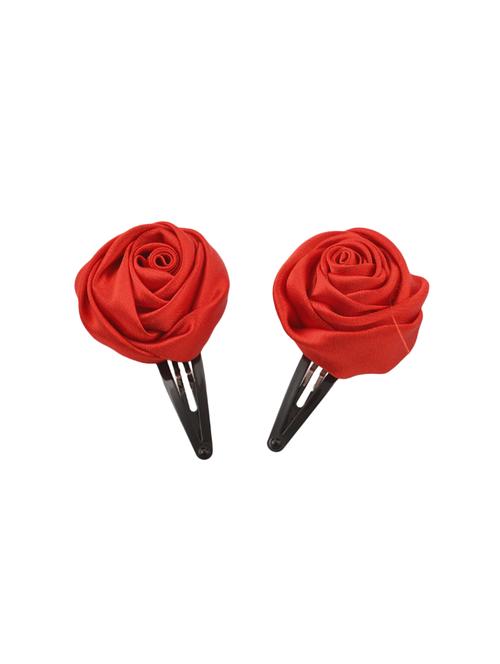 crayonflakes kids girls handmade rose flower tic tac/hair pin/hair clip pair - 14635630 - Very Small Image - 1