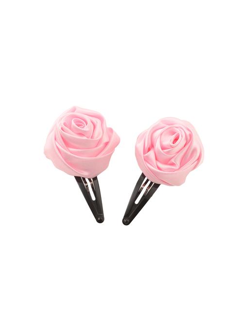 crayonflakes kids girls handmade rose flower tic tac/hair pin/hair clip pair - 14635631 - Very Small Image - 1