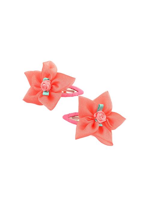 crayonflakes kids girls handmade rose floral tic tac/hair pin/hair clip pair - 14635633 - Very Small Image - 1