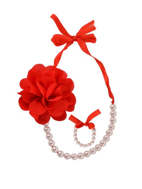 red plastic necklace set jewellery - 14635712 - Very Small Image - 1