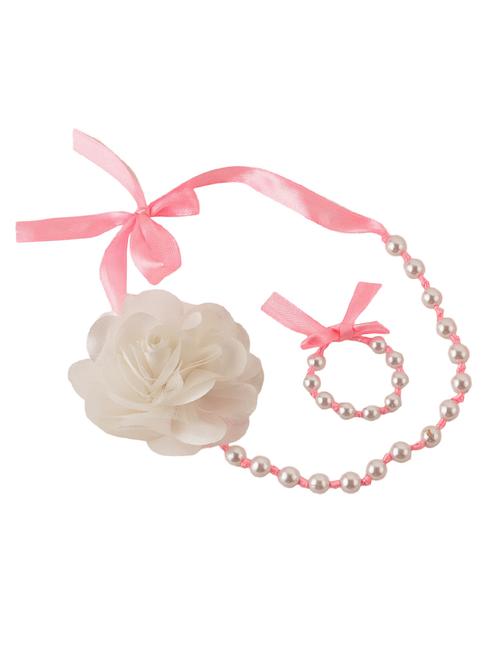 white plastic necklace set jewellery - 14635714 - Very Small Image - 1