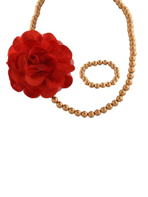 red plastic necklace set jewellery - 14635723 - Very Small Image - 1
