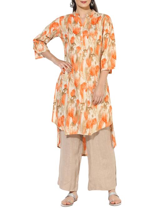 high-low printed kurta - 14636407 - Very Small Image - 1