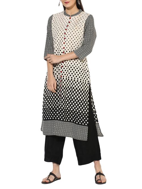 straight polka dot kurta - 14636408 - Very Small Image - 1