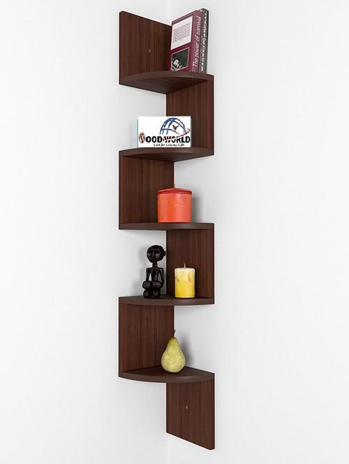 zigzag corner wall mount shelf brown set of - 5 shelves - 14637872 - Very Small Image - 1