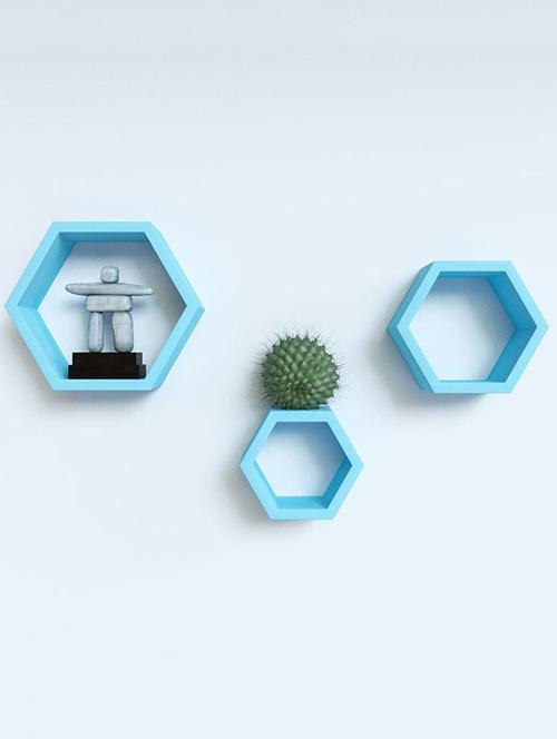 hexagon shape storage wall shelves set-3 - 14637885 - Very Small Image - 1