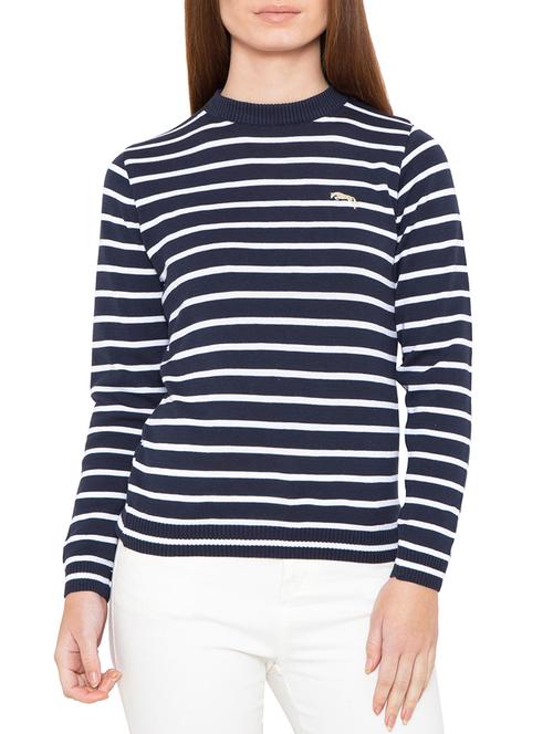 blue striped cotton pullover - 14637929 - Very Small Image - 1