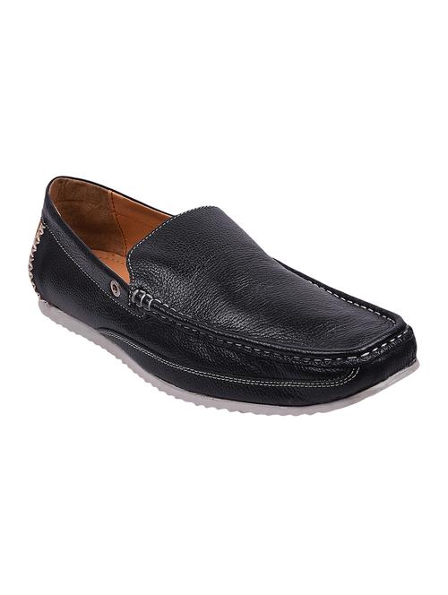 black leatherette slip on loafer - 14638532 - Very Small Image - 1