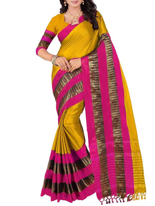 mustard cotton silk maheshwari saree with blouse - 14638582 - Very Small Image - 1