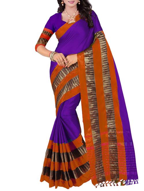 purple silk maheshwari saree with blouse - 14638583 - Very Small Image - 1