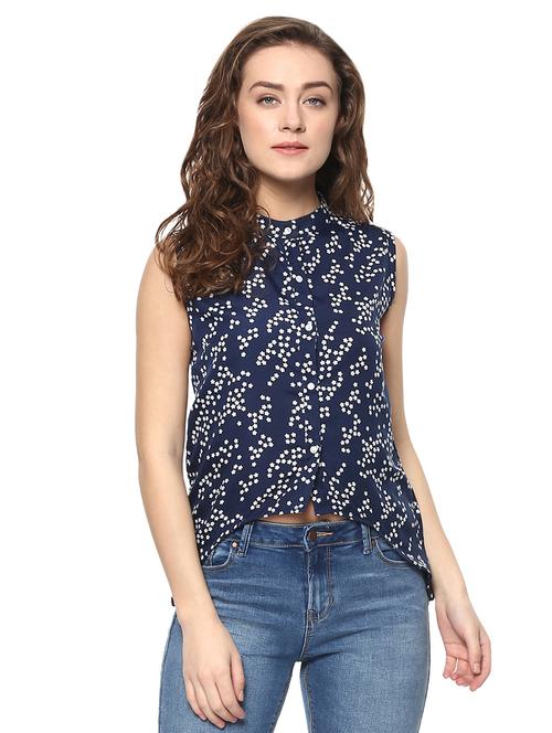 women's asymmetric mandarin neck top - 14638978 - Very Small Image - 1