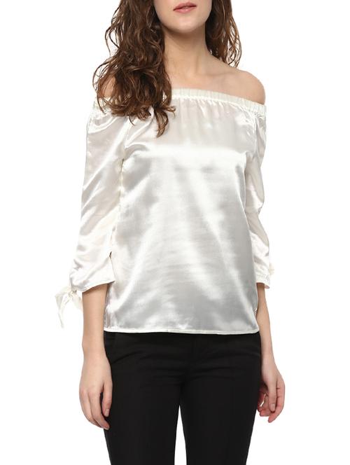 white solid off shoulder top - 14638990 - Very Small Image - 1