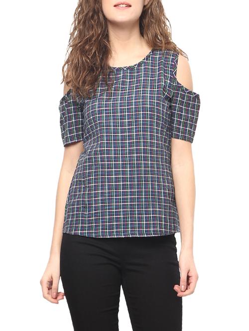 women's straight round neck top - 14638997 - Very Small Image - 1