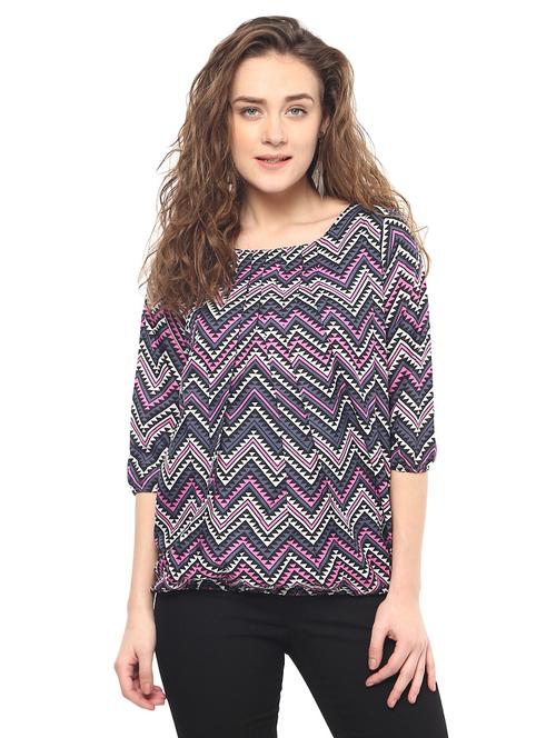women's layered round neck top - 14639022 - Very Small Image - 1