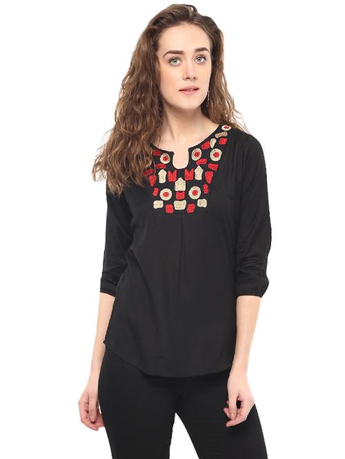 black rayon top - 14639068 - Very Small Image - 1