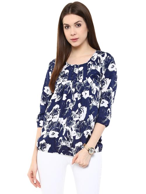 women's straight round neck top - 14639079 - Very Small Image - 1