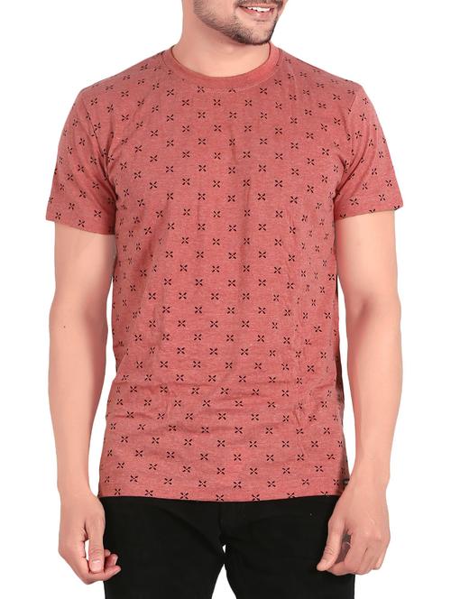 red cotton all over print tshirt - 14639108 - Very Small Image - 1