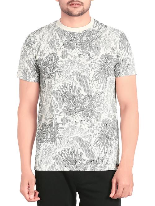 white cotton all over print tshirt - 14639115 - Very Small Image - 1