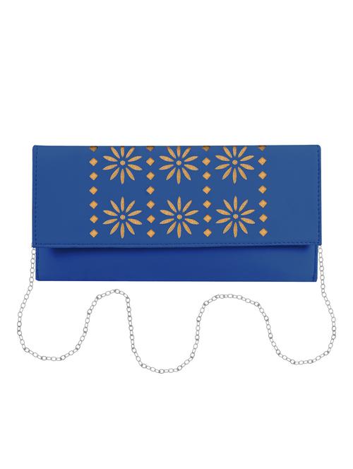 blue leatherette regular clutch - 14640727 - Very Small Image - 1