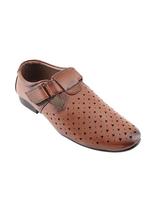 tan leatherette slip on sandal - 14641271 - Very Small Image - 1