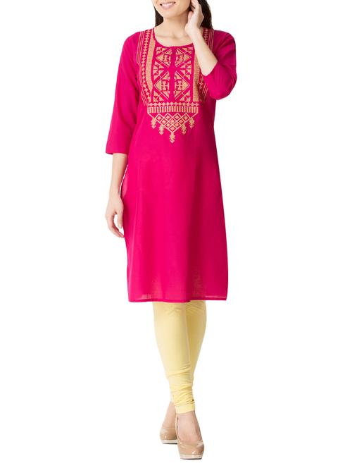 embroidered straight kurta - 14641615 - Very Small Image - 1