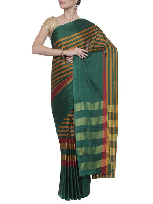 the chennai silks green woven saree with blouse - 14644180 - Very Small Image - 1