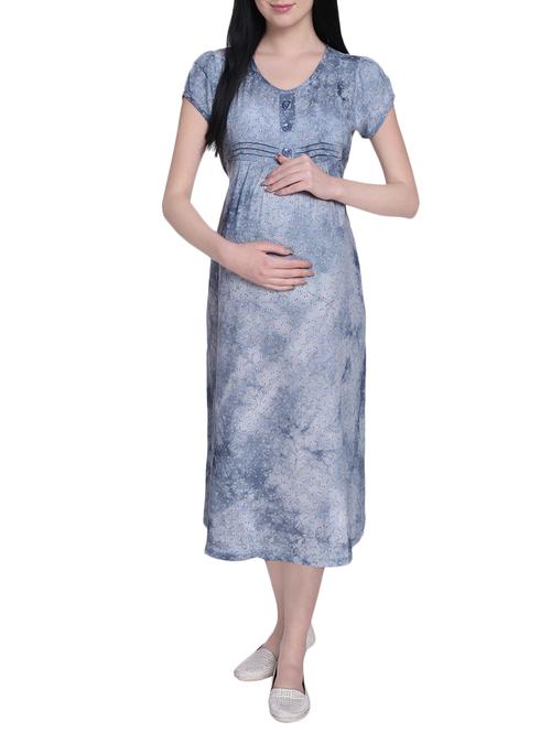 blue maternity wear dress - 14644510 - Very Small Image - 1
