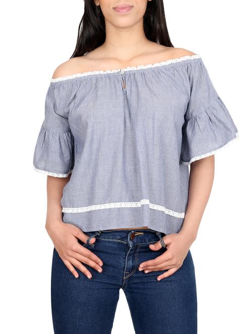 blue cotton crop top - 14645060 - Very Small Image - 1