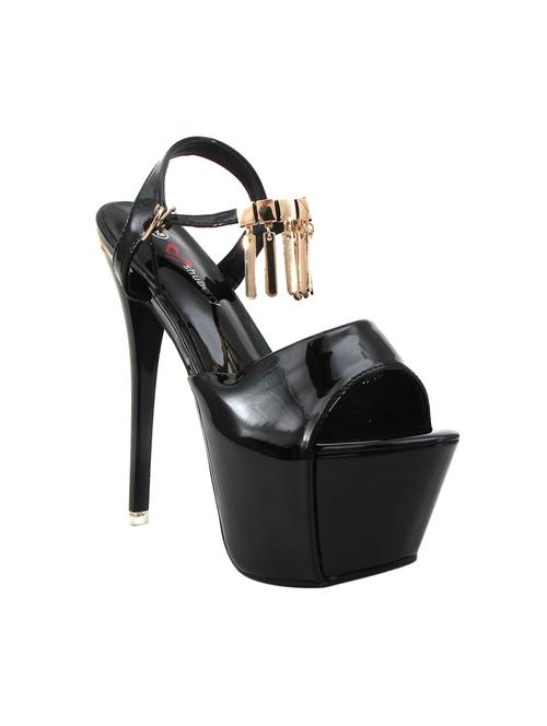 black pu platforms sandals - 14645761 - Very Small Image - 1
