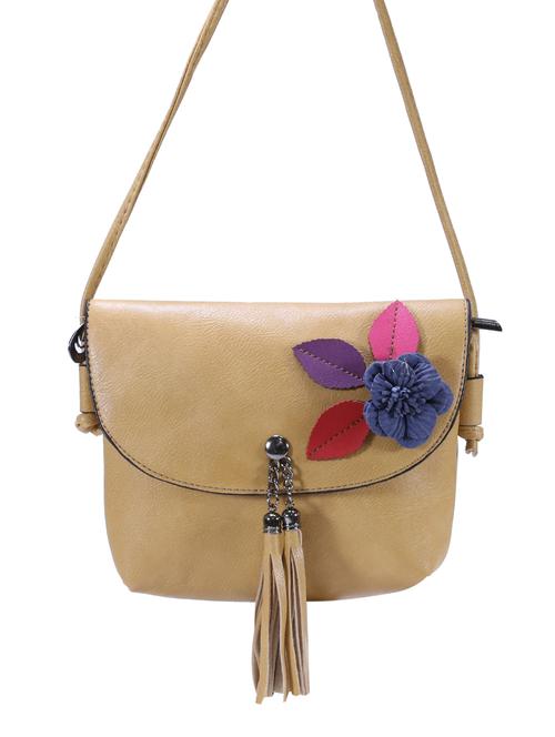 tan leatherette regular sling bag - 14645844 - Very Small Image - 1