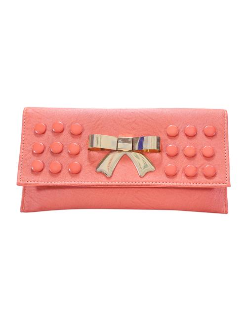 orange leatherette regular clutch - 14646040 - Very Small Image - 1