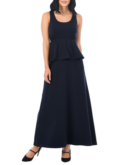 navy blue peplum dress - 14646213 - Very Small Image - 1