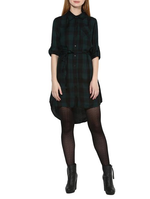 checkered shirt dress - 14646310 - Very Small Image - 1