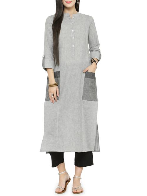 front pocket stripes kurta & pant set - 14646407 - Very Small Image - 1
