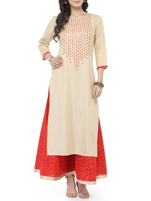embellished kurta with palazzo set - 14646442 - Very Small Image - 1