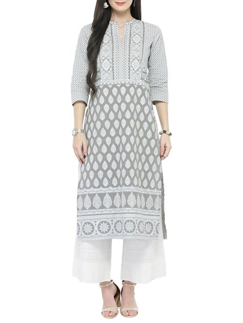 printed straight kurta - 14646539 - Very Small Image - 1