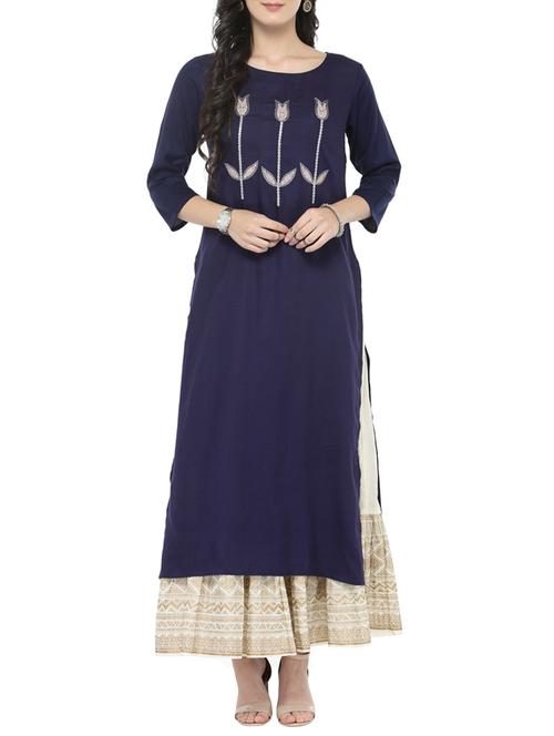 embellished straight kurta - 14646547 - Very Small Image - 1
