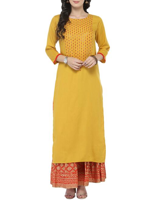 embroidered straight kurta - 14646551 - Very Small Image - 1