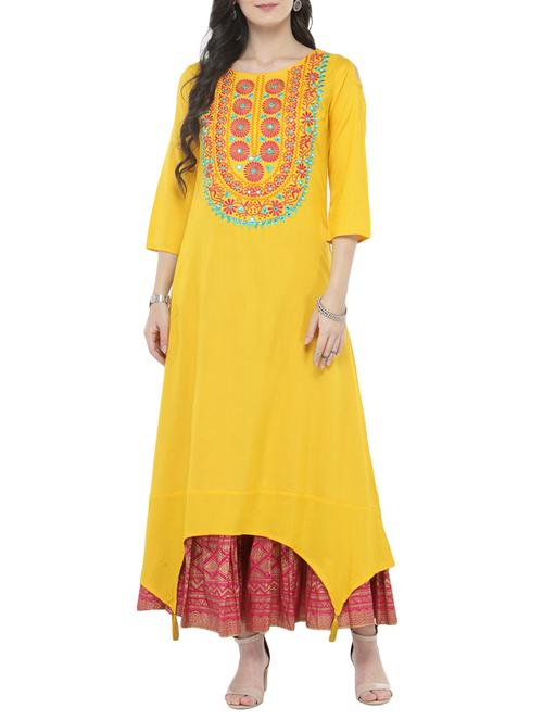 embroidered tassels kurta - 14646561 - Very Small Image - 1