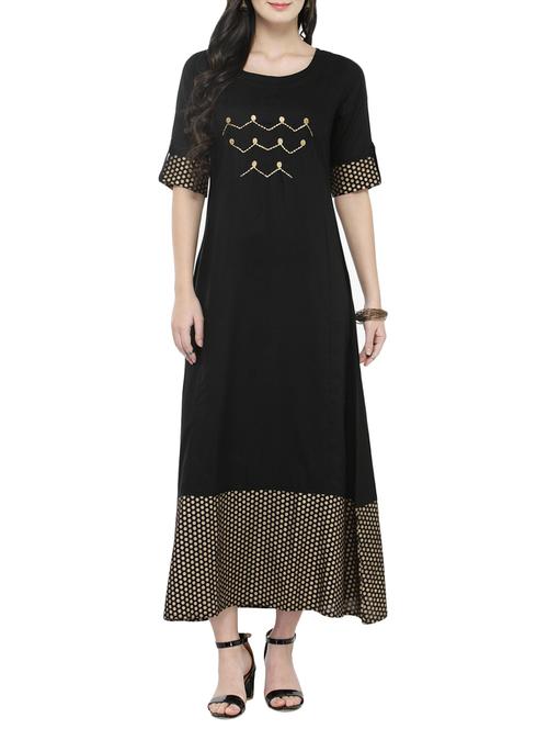embroidery a-line kurta - 14646594 - Very Small Image - 1